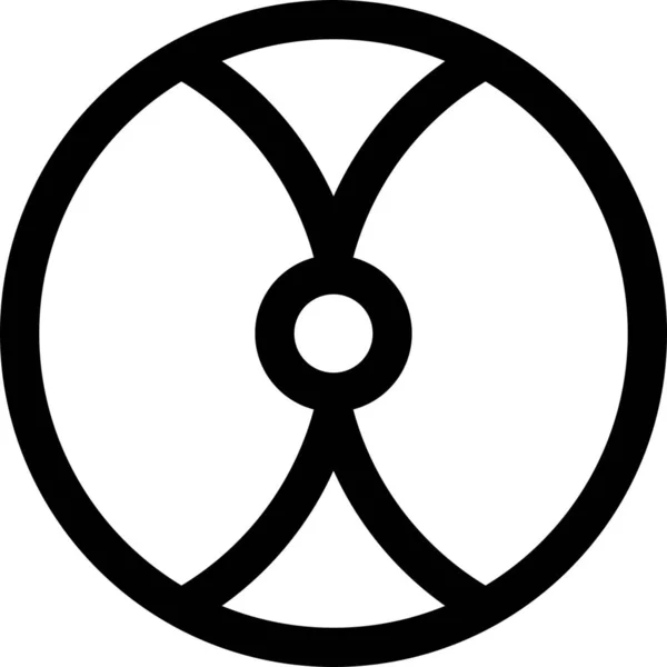 Ikona Ochranného Štítu Viking Stylu Osnovy — Stockový vektor