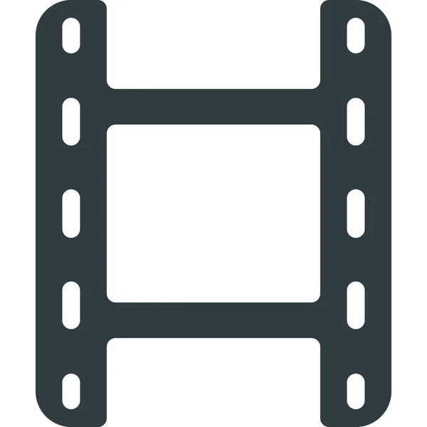 Clip Film Media Icoon Solid Stijl — Stockvector