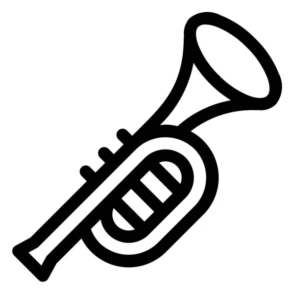 Instrumento Trompeta Música Icono Estilo Esquema — Vector de stock