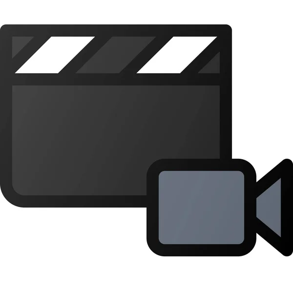 Videocamera Clip Icona Del Film — Vettoriale Stock