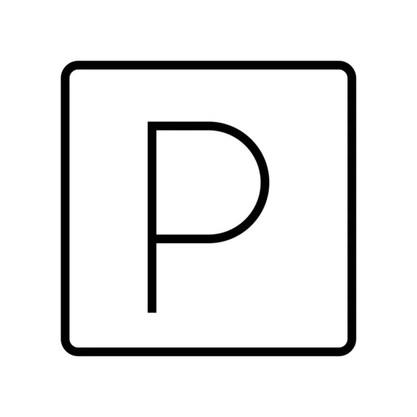 Parkovací Ikona Plochy Stylu Osnovy — Stockový vektor