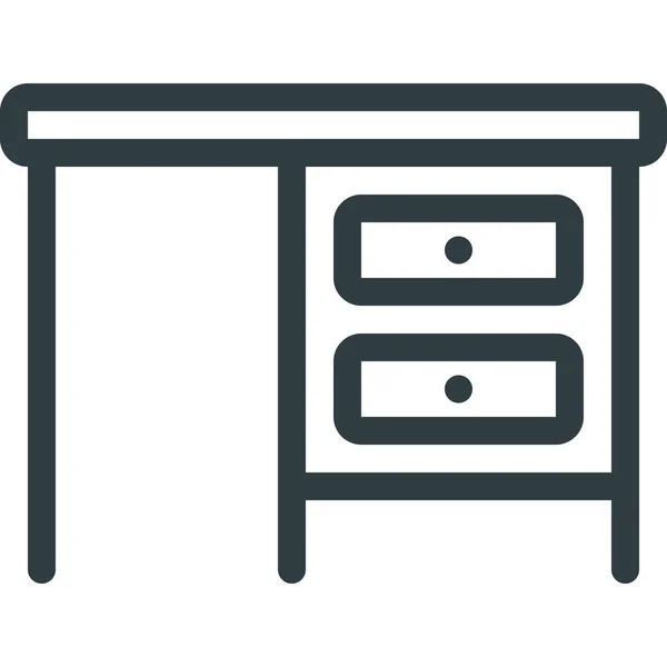 Asztali Bútor Asztal Ikon Körvonalazott Stílusban — Stock Vector