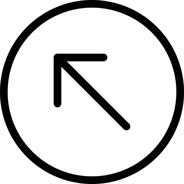Pfeilkreis Linkes Symbol Umrissstil — Stockvektor