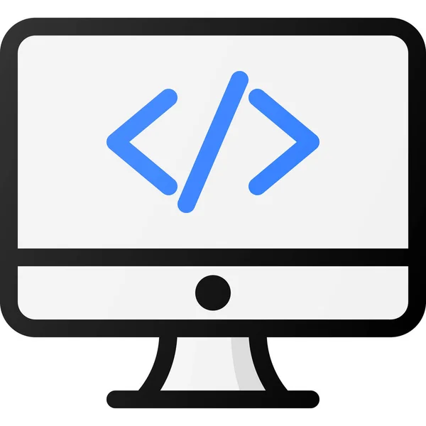 Código Fuente Del Ordenador Icono — Archivo Imágenes Vectoriales