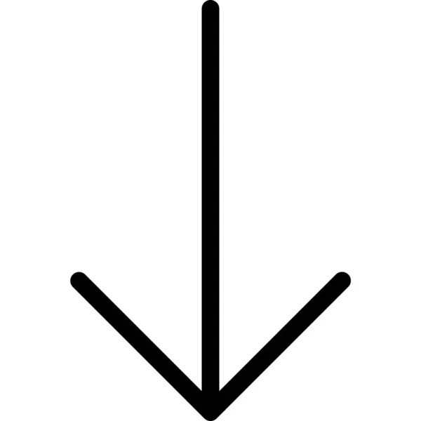 Pfeil Nach Unten Einfaches Pfeil Symbol Outline Stil — Stockvektor