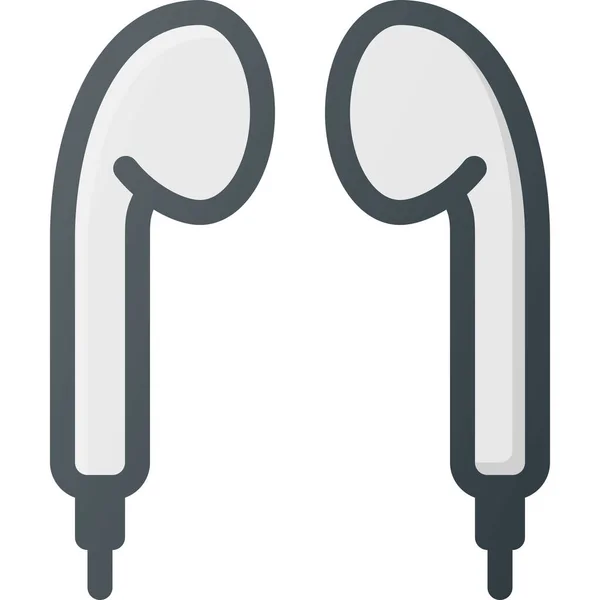 Ear Headphone Headset Icon Filled Outline Style — Stock Vector