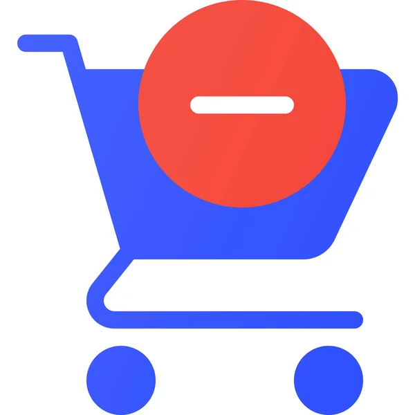 Winkelwagen Commerce Icoon Verwijderen Shopping Commerce Categorie — Stockvector