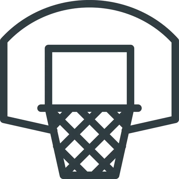 Canasta Baloncesto Icono Idoneidad Estilo Esquema — Vector de stock