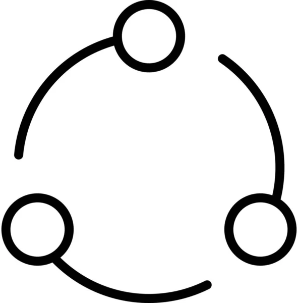 Ikona Rotace Síťových Uzlů Stylu Osnovy — Stockový vektor