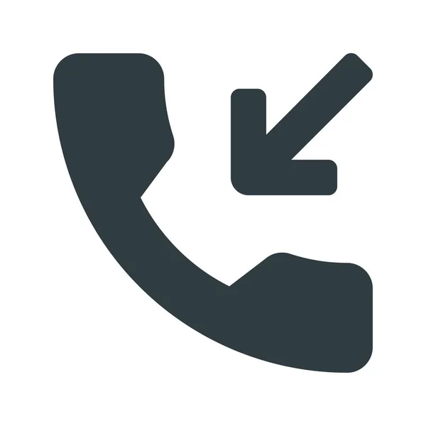 Oproep Inkomende Telefoon Pictogram Solid Stijl — Stockvector