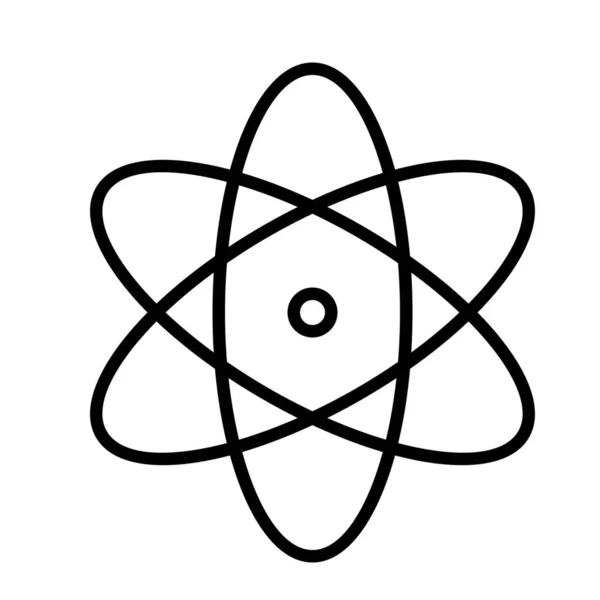 Educación Atómica Icono Nuclear Estilo Esquema — Vector de stock