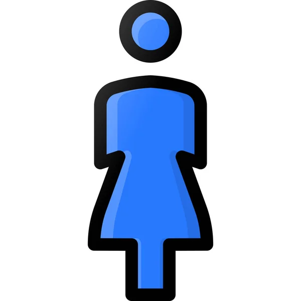 Femme Personne Stand Icône — Image vectorielle