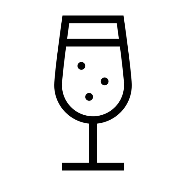 Nápoj Oslavit Ikonu Šampaňského Obrysovém Stylu — Stockový vektor