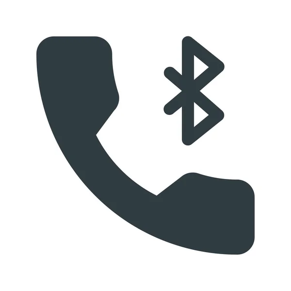 Bluetooth Call Phone Icon Solid Style — Stock Vector