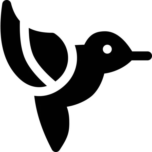 Pájaro Colibri Volar Icono Estilo Sólido — Archivo Imágenes Vectoriales