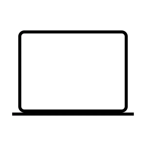 Computer Apparaat Laptop Pictogram Grote Lijnen Stijl — Stockvector