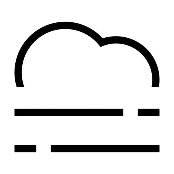 Nublado Niebla Icono Pronóstico Estilo Esquema — Archivo Imágenes Vectoriales