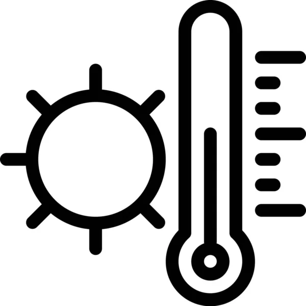 Icono Temperatura Previsión Día Estilo Esquema — Vector de stock
