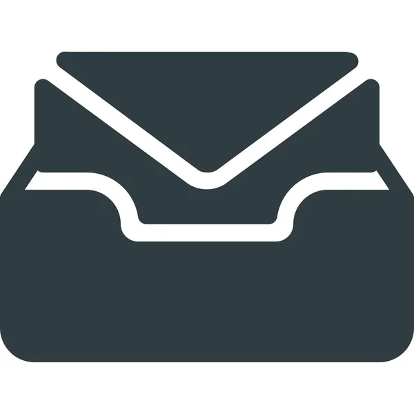 Document Mail Envelop Pictogram Solid Stijl — Stockvector