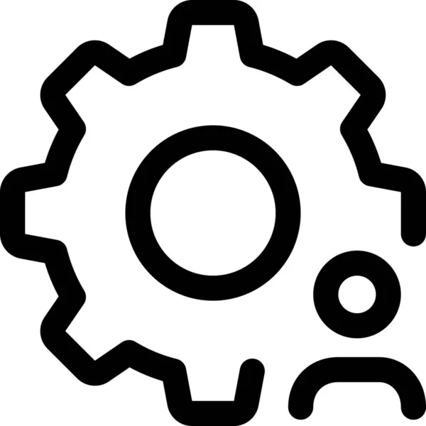 Cog Mechanic Person Icon — Stock Vector