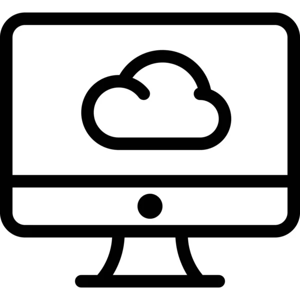 Ikona Sítě Cloudového Počítače — Stockový vektor