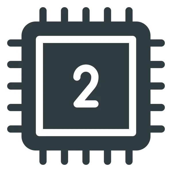 Chip Core Εικονίδιο Cpu Solid Στυλ — Διανυσματικό Αρχείο