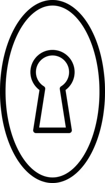 Icono Cerradura Puerta Acceso Estilo Esquema — Vector de stock