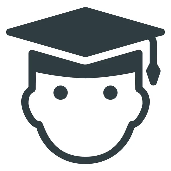 Avatar Diplômé Icône Graduation Dans Style Solide — Image vectorielle