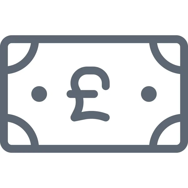 Bill Pound Cash Icon Outline Style — Stock Vector