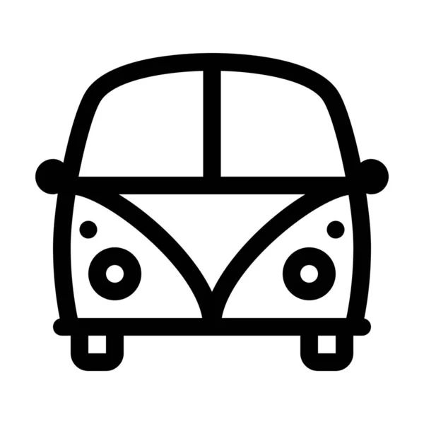 Campervan Αυτοκίνητο Εικονίδιο Ζωής Στυλ Περίγραμμα — Διανυσματικό Αρχείο