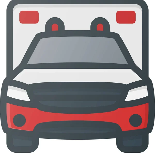 Ambulancia Icono Transporte Emergencia Estilo Contorno Lleno — Vector de stock