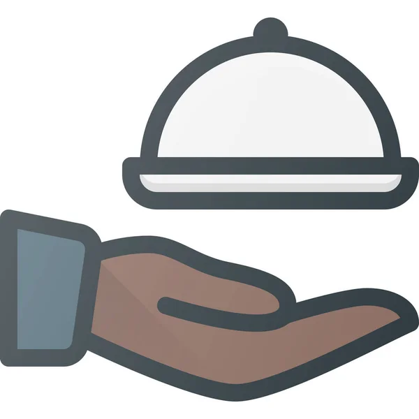 Food Hand Hold Icon Filled Outline Style — 스톡 벡터