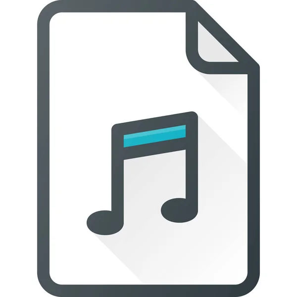 Icône Musique Fichier Audio Dans Style Contour Rempli — Image vectorielle