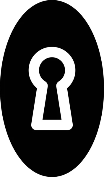 Πρόσβαση Πόρτα Κλειδαρότρυπα Εικονίδιο Στερεό Στυλ — Διανυσματικό Αρχείο
