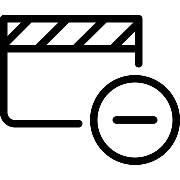 Значок Плівки Кліпу Стилі Контур — стоковий вектор