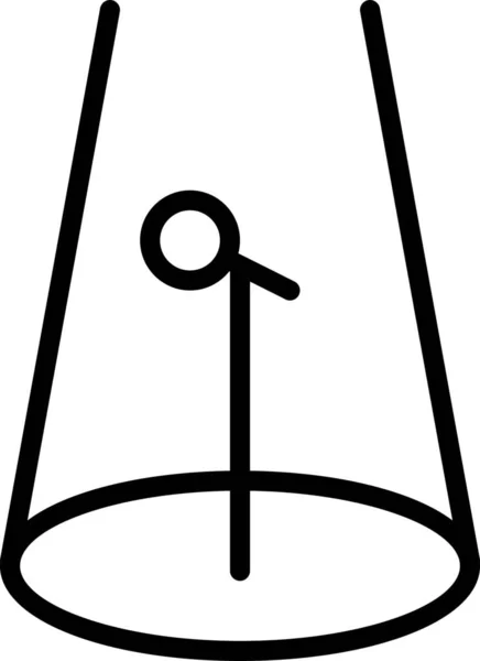 Концертна Піктограма Продуктивності Мікрофона Стилі Контур — стоковий вектор