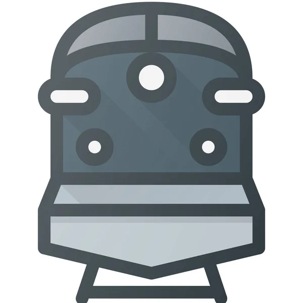 Ferrocarril Tren Tren Icono Estilo Contorno Lleno — Vector de stock