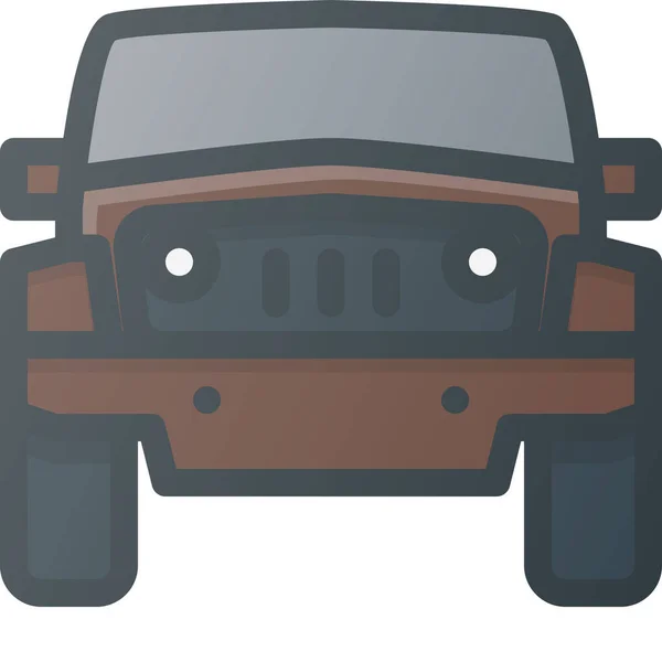 Jeep Transport Transportation Icon Filled Outline Style — Stock Vector