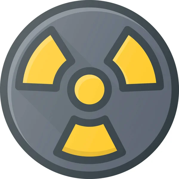 Icono Del Reactor Nuclear Atómico Estilo Contorno Lleno — Vector de stock