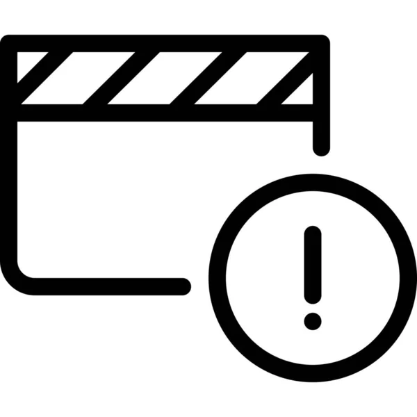 Icône Film Clip Alerte Dans Style Outline — Image vectorielle