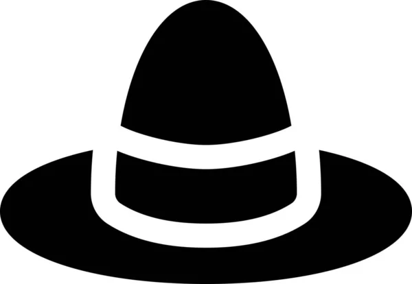 Chapeau Amish Icône Traditionnelle Dans Style Solide — Image vectorielle