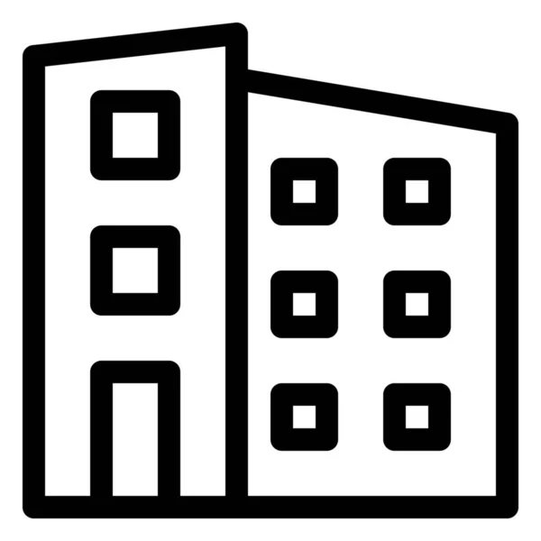 ランドマークカテゴリのアパートアーキテクチャのアイコン — ストックベクタ