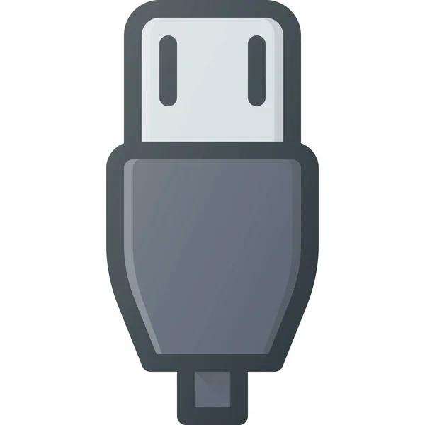 Kabel Micro Icoon Gevulde Omtrek Stijl — Stockvector