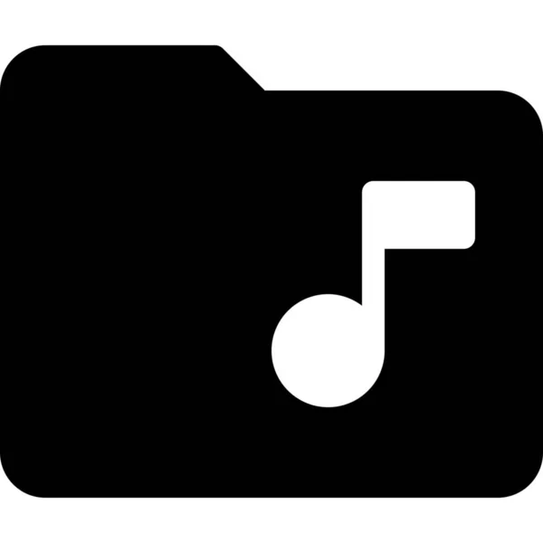 Répertoire Dossier Musique Icône — Image vectorielle