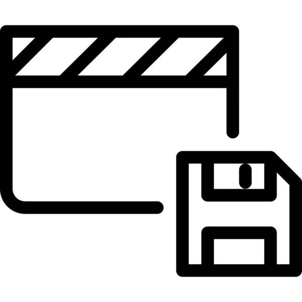 Clip Film Icoon Outline Stijl — Stockvector