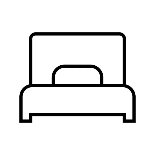 概要スタイルのベッドホテルサービスアイコン — ストックベクタ