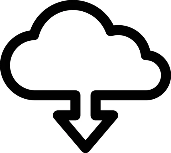 Cloud Computing Downloadsymbol Umrissstil — Stockvektor