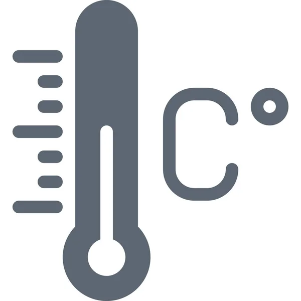 Celsius Icona Previsione Grado Stile Solido — Vettoriale Stock