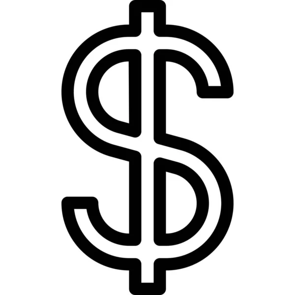 Dólar Dólar Símbolo Icono Dinero Categoría Negocios Gestión — Vector de stock