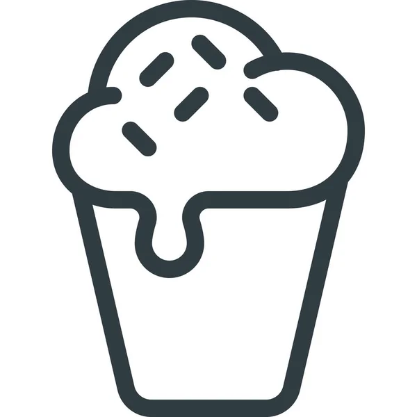 Helado Frío Icono Hielo Estilo Esquema — Archivo Imágenes Vectoriales